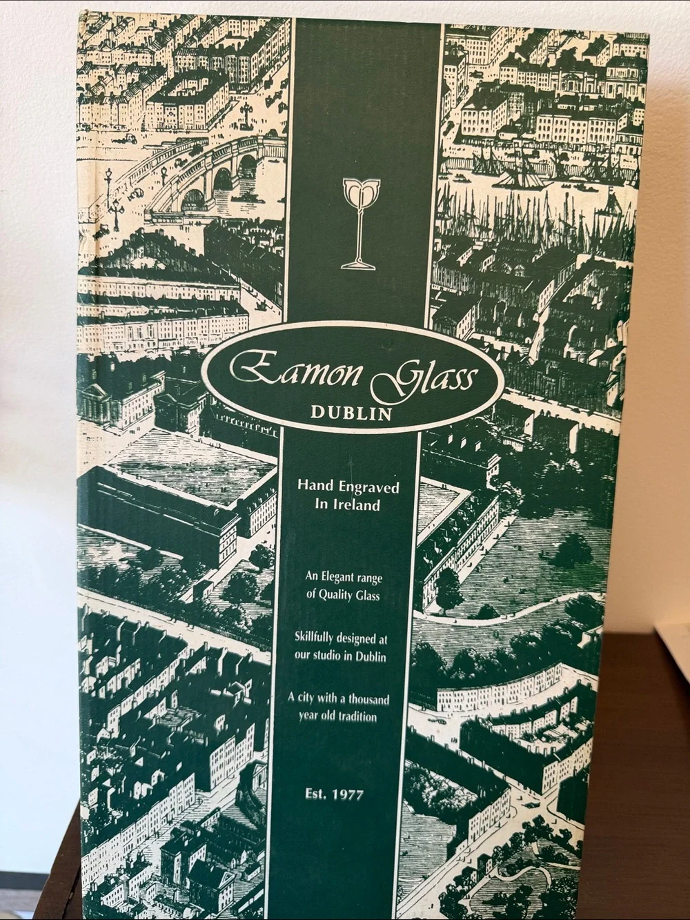 Eamon Crystal Etched Champagne Flutes - Set of 6 with Original Box
